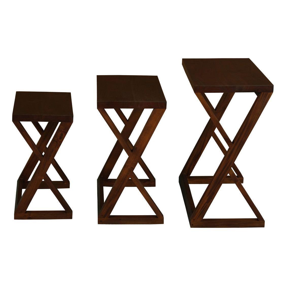 Manhattan Nest of Tables - Set of 3 (Mahogany)