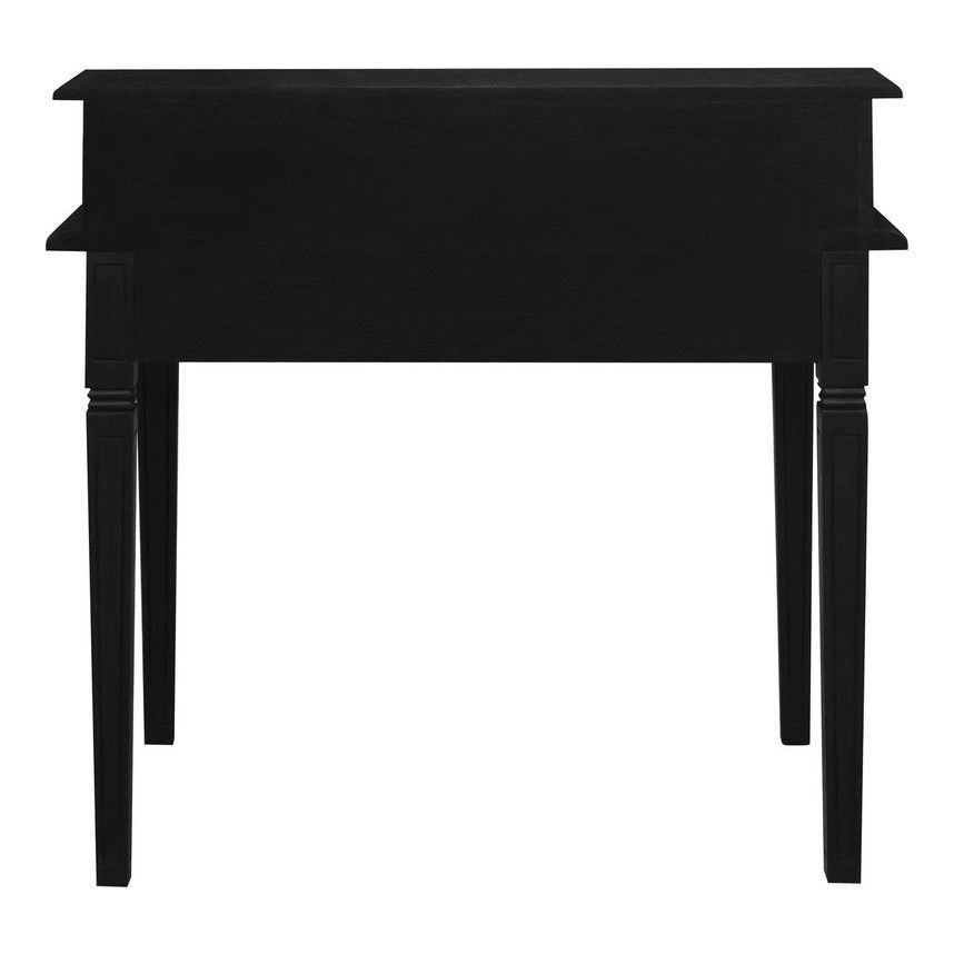 Winston 6 Drawer Solid Timber Writing Desk (Black)