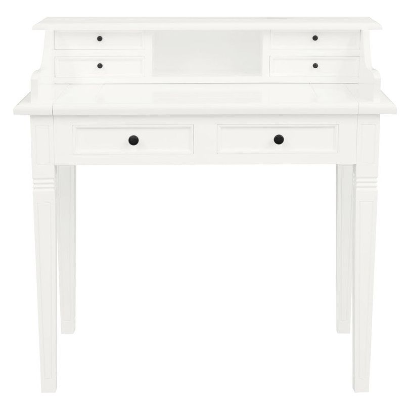 Winston 6 Drawer Solid Timber Writing Desk (White)