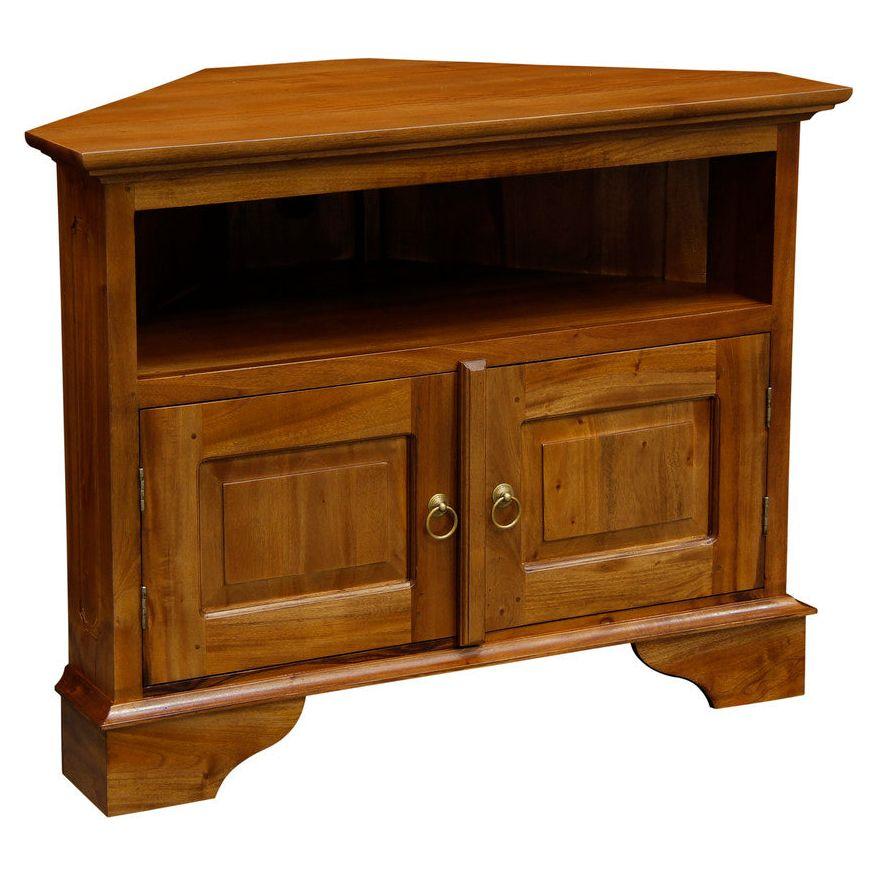 Tasmania 2 Door Corner TV Stand (Light Pecan)