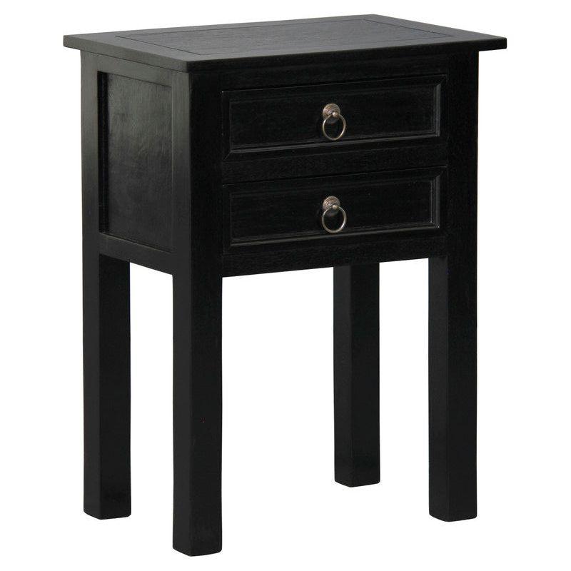 Elliot 2 Drawer Lamp Table (Black)