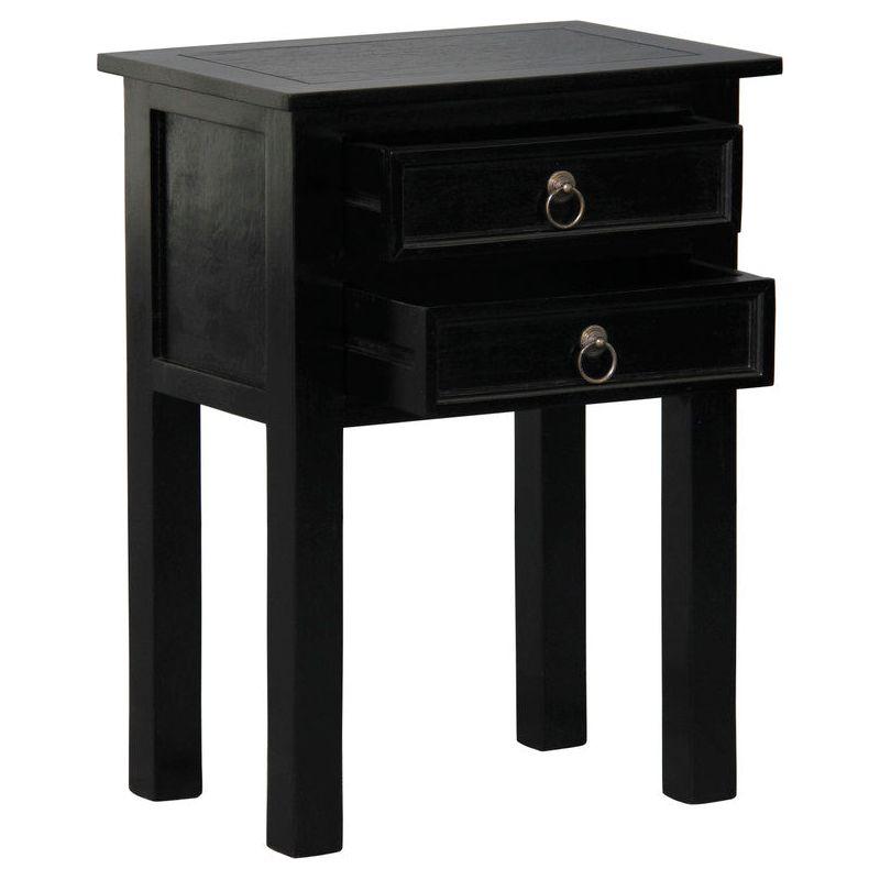 Elliot 2 Drawer Lamp Table (Black)