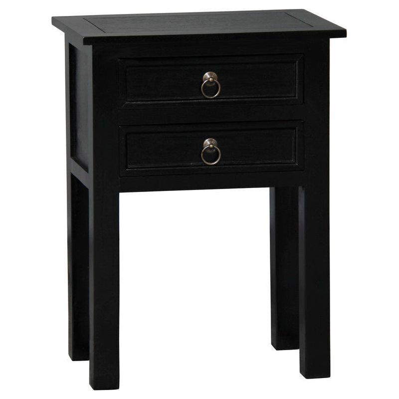Elliot 2 Drawer Lamp Table (Black)