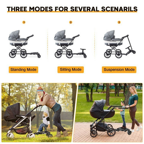 Baby Jogger Glider Board 2 in 1 Kid Stroller Board with Dismountable Seat AU pink wheel