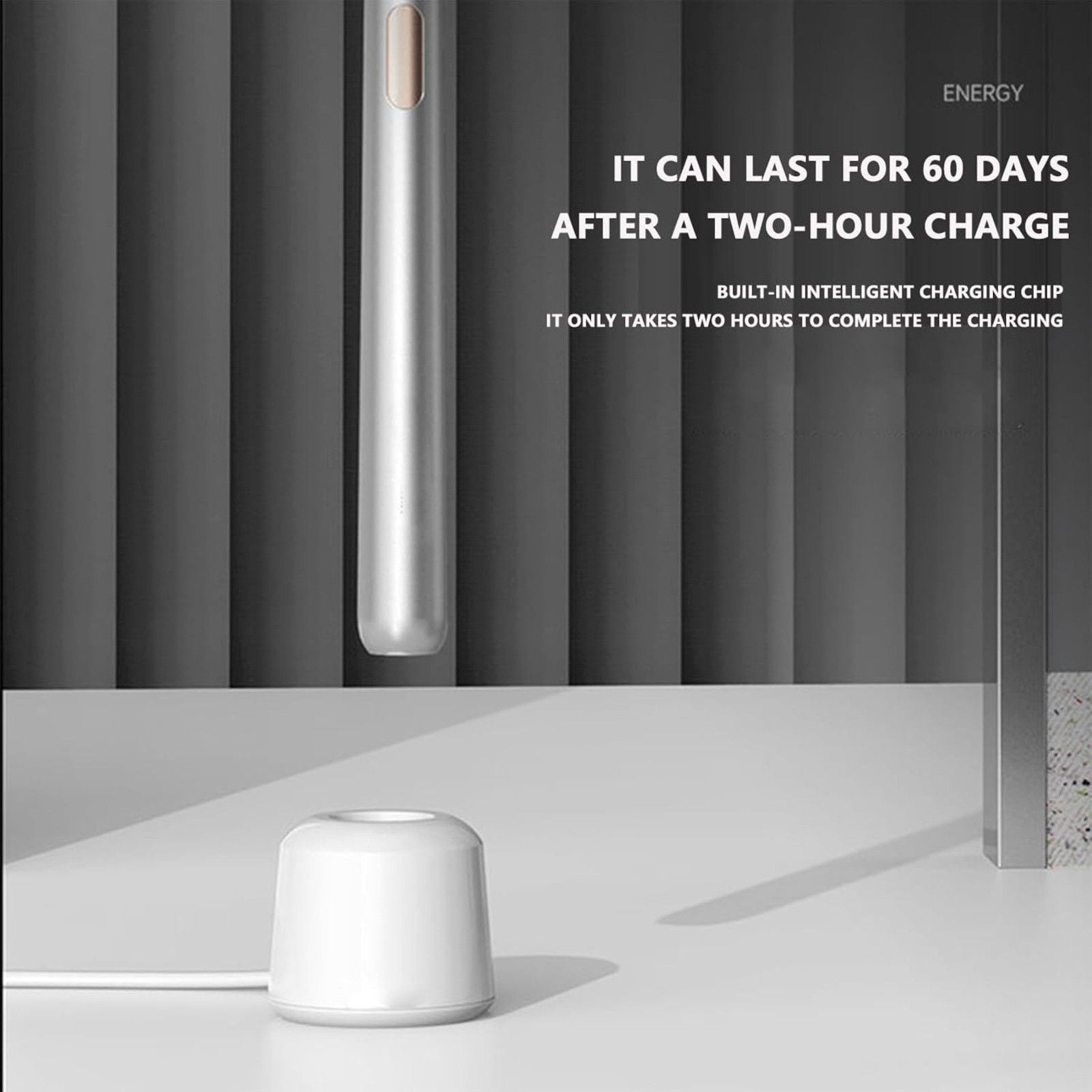 AU Miroooo Electric Toothbrush with 2 Brush Heads Travel Case,Sonic Toothbrush SLIVER