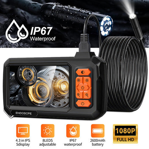 2M 8mm Lens Industrial Endoscope 1080P Digital Borescope Inspection Camera LED Lamp