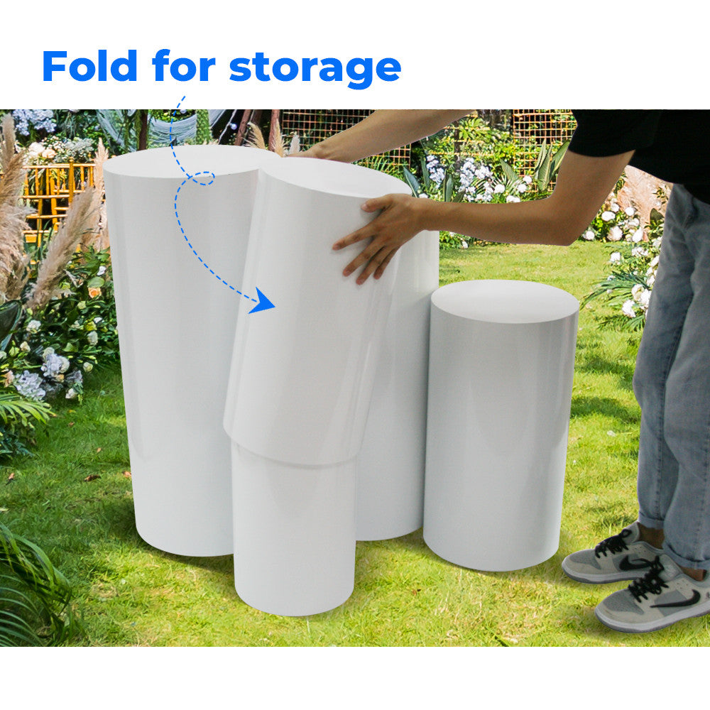 5pcs Metal Round Plinth Cylinder Pedestal Stand Wedding Decoration Cake Flower