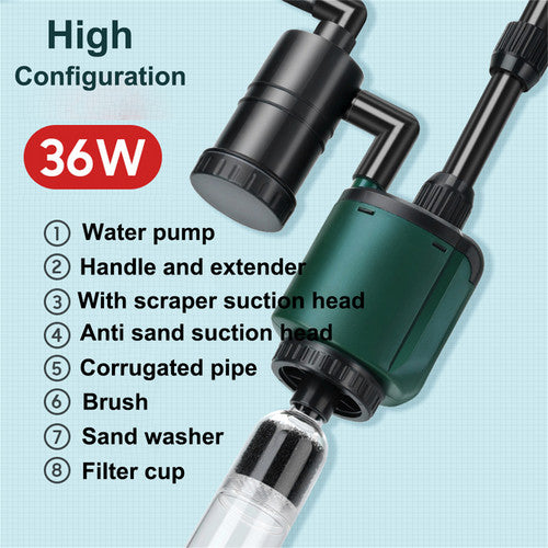 36W aquarium sand washer with plug adapter & 15W 66LED RGBW aluminum shell bracket light 40CM/28-key control