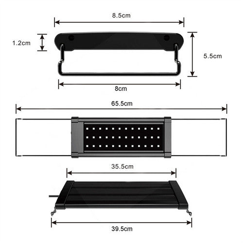 Aquarium cleaner 20W 1000L/H &15W/ 66LED RGBW aluminum shell bracket light 40CM/28-button control