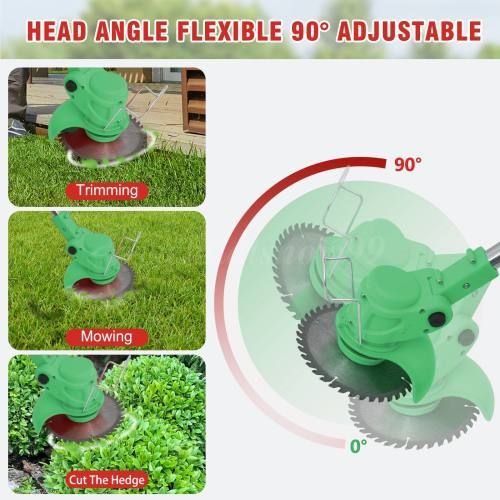 Green Whipper Snipper Mower Cordless Grass Trimmer Lawn Cutter Battery Brushcutter
