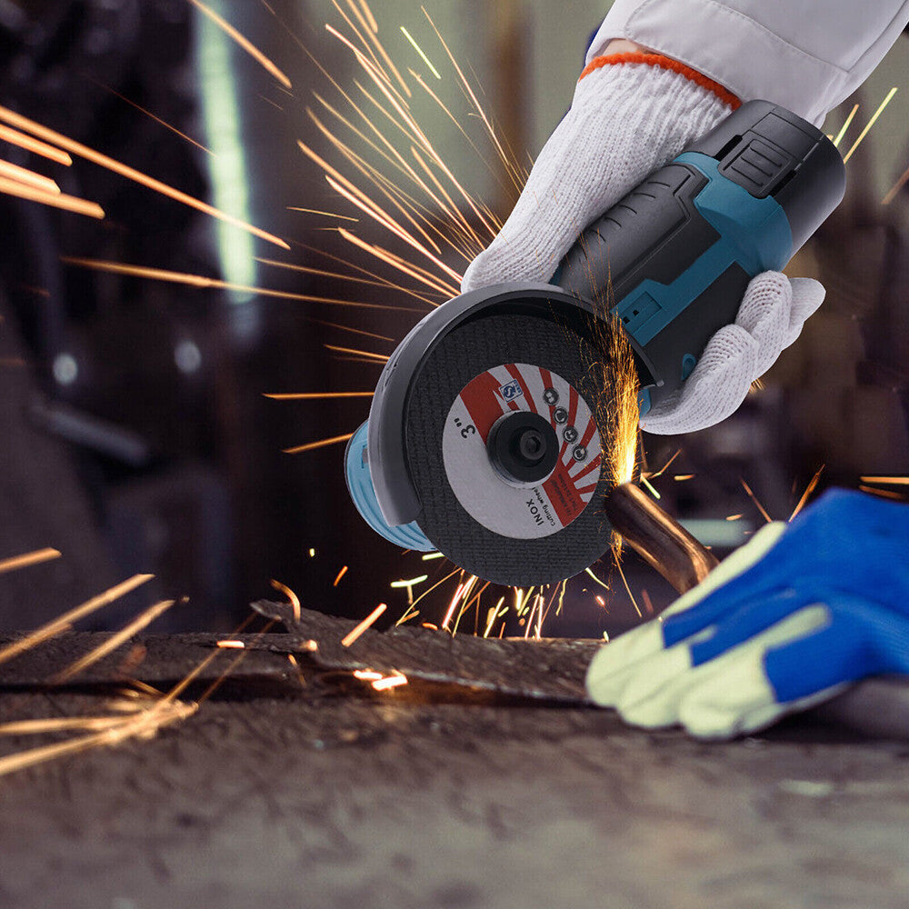 800W Mini Cordless Brushless Angle Grinder Cutting Tool W/ 2x Battery & Charger