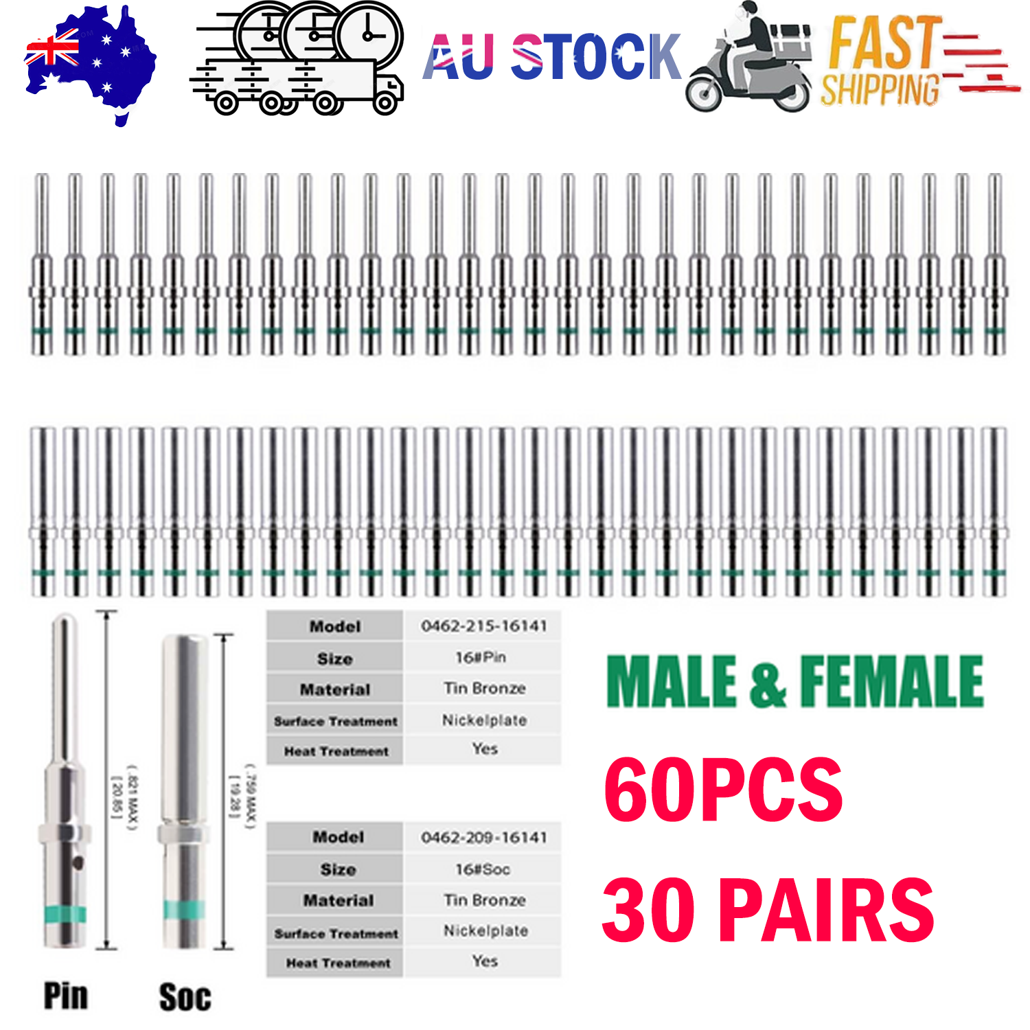 Deutsch DT Series solid pin Connector Male&Female 0462-209-16141 0460-215-16141