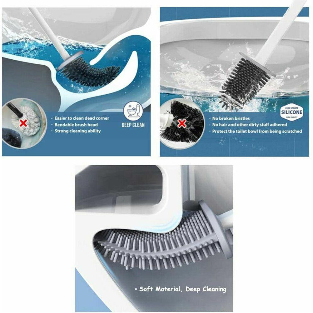 Bathroom Silicone Bristle Toilet Brush Creative Cleaning Flex Revolutionary Random color