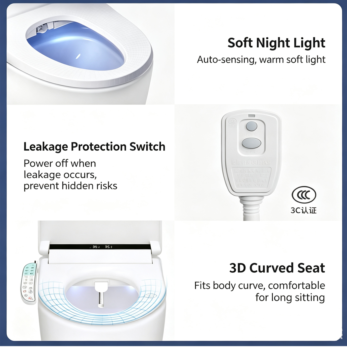 Electric Toilet Bidet Seat Cover Auto Massage Washlet Bathroom Warm Water Dry AU