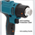 2200W Cordless Heat Gun Hot Air Gun Temperature 300~580�� For Makita 18V Battery