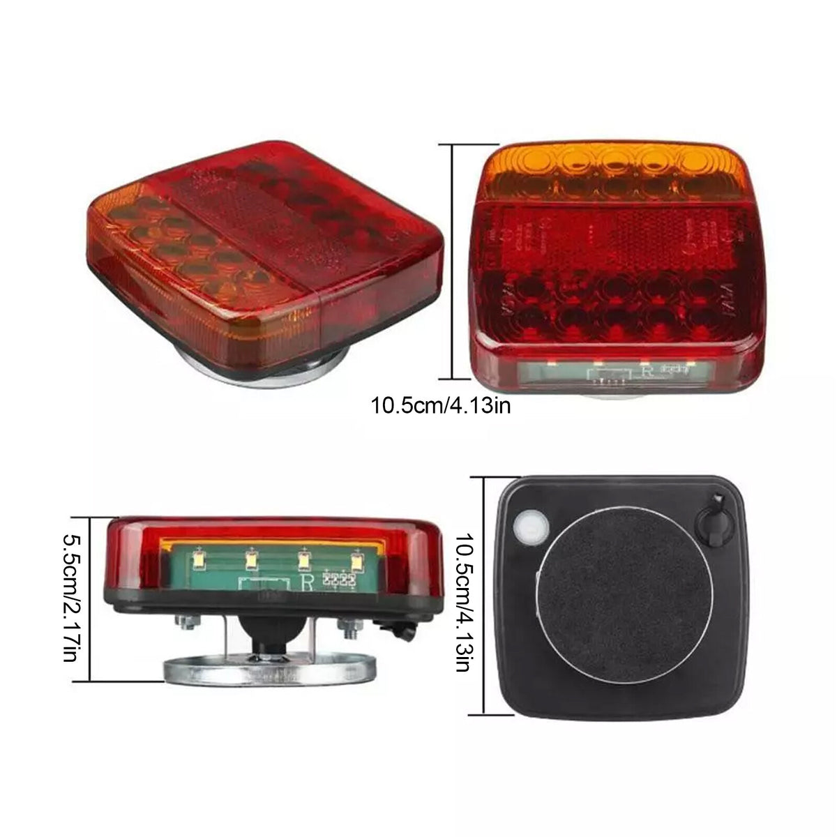 2X 7Pin LED Magnetic Wireless Trailer-TailLight Kit For Trailer Truck Automotive