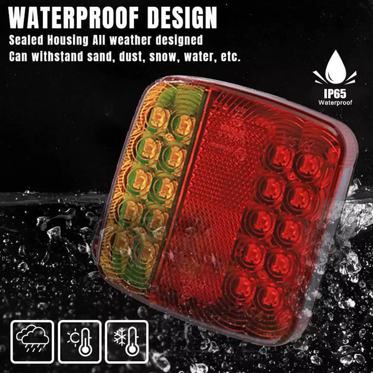 2X 7Pin LED Magnetic Wireless Trailer-TailLight Kit For Trailer Truck Automotive