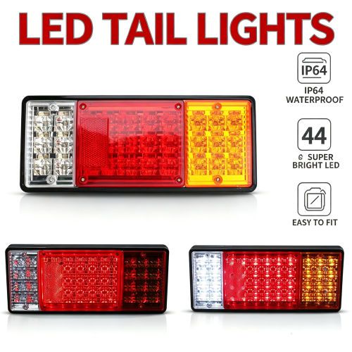 2X 44 LED Tail Lights Trailer Ute Caravan Truck Stop Indicator rear LAMP 10-30V