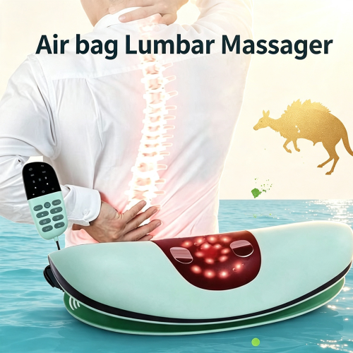 AirBag Heated Lumbar Traction Lower Back Massager &amp; Stretcher EMS Therapy Remote