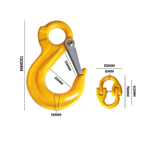 8/10mm Hammerlock +Eye Sling Hook Safety Chain Caravan Trailer connecting Extend