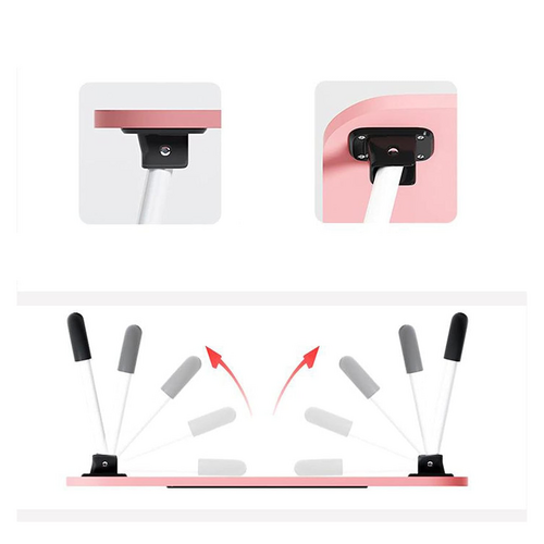 PINK Laptop Stand Table Foldable Desk Computer Study Bed Adjustable Cup Slot Tray