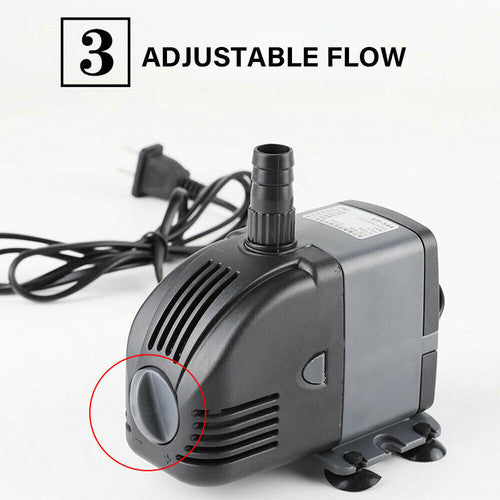 6W Adjustable Flow Aquarium Pump Water Submersible Fish Tank Fountain Pond Marine