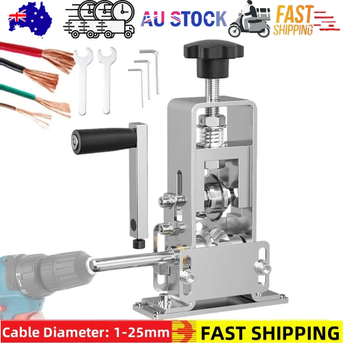 Manual &amp; Electric Wire Stripping Machine Cable Cutter Copper Peeling Stripper AU