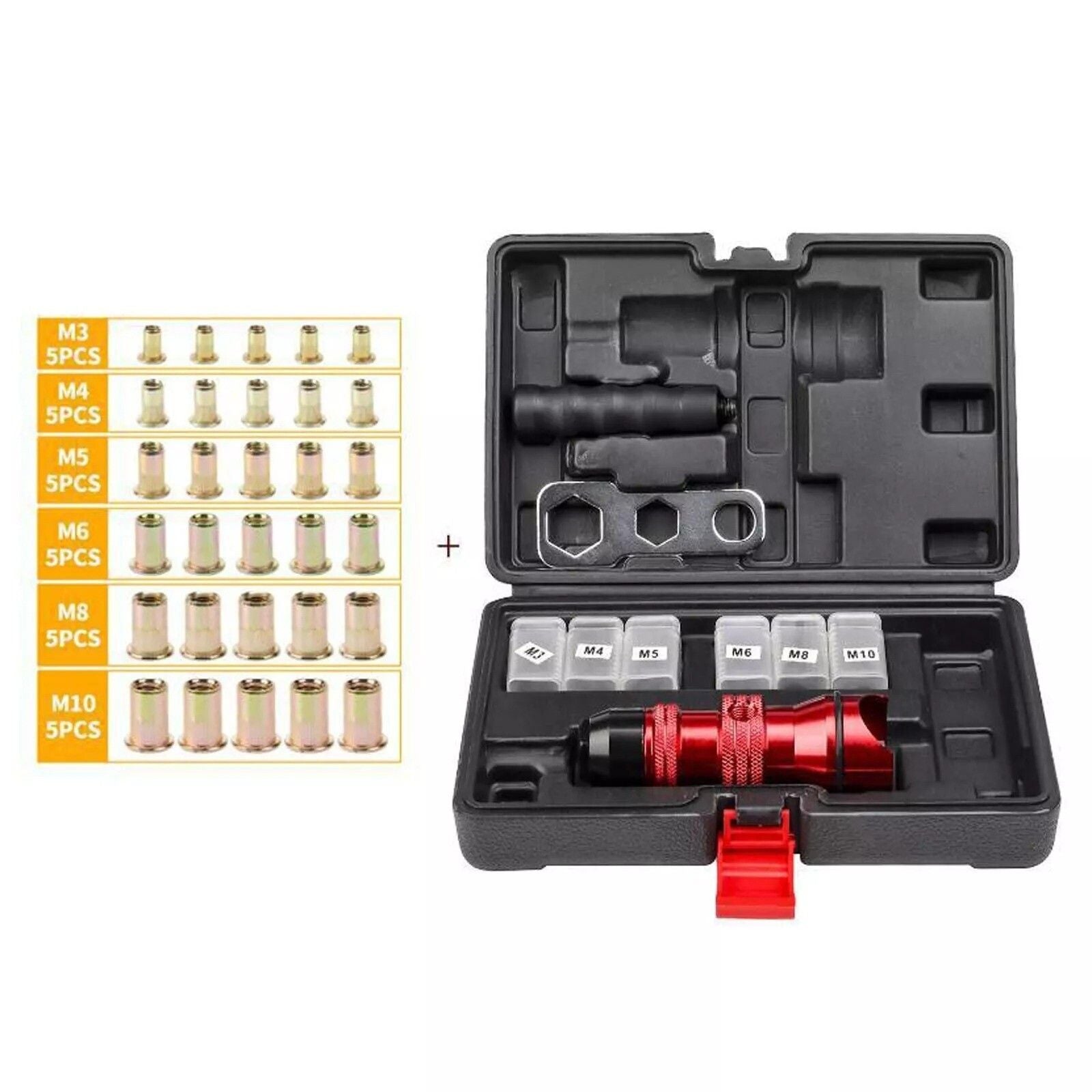 Professional Electric Drill Tool Rivet Rivnut Nut Gun Adapter Insert Tool M3-M10
