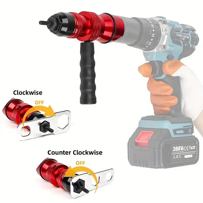 Professional Electric Drill Tool Rivet Rivnut Nut Gun Adapter Insert Tool M3-M10