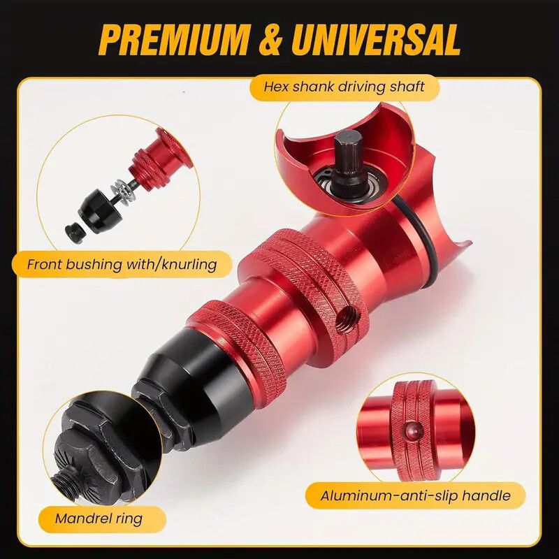 Professional Electric Drill Tool Rivet Rivnut Nut Gun Adapter Insert Tool M3-M10