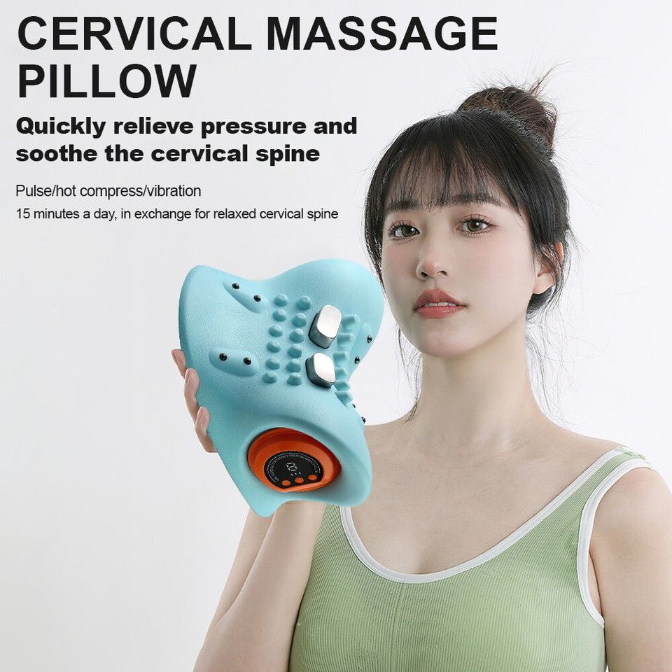 Hugterra Massager Electric Neck Massager Relaxer Portable Shiatsu Massage Pillow