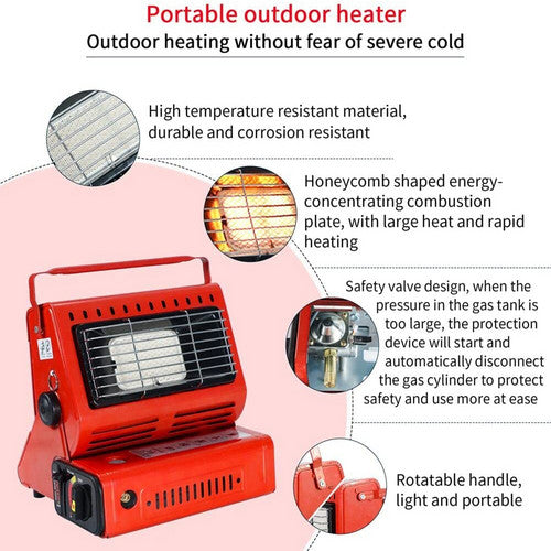 Portable Camping Gas Heater Outdoor Heating Stove Gas Baking Hunting Warmer AU RED