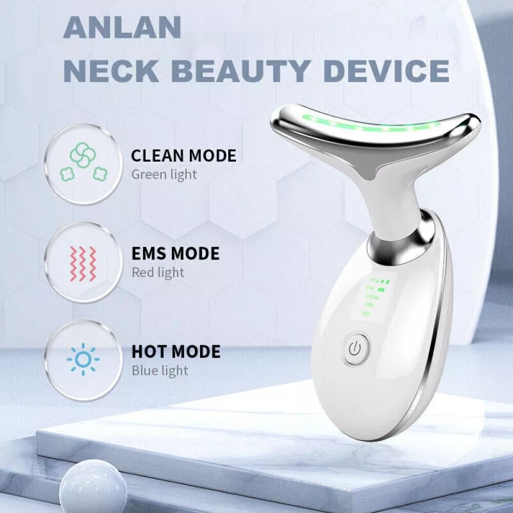 Rejuvenation Massager Neck Anti Wrinkle Face Beauty Device Skin Lifting Tighten White