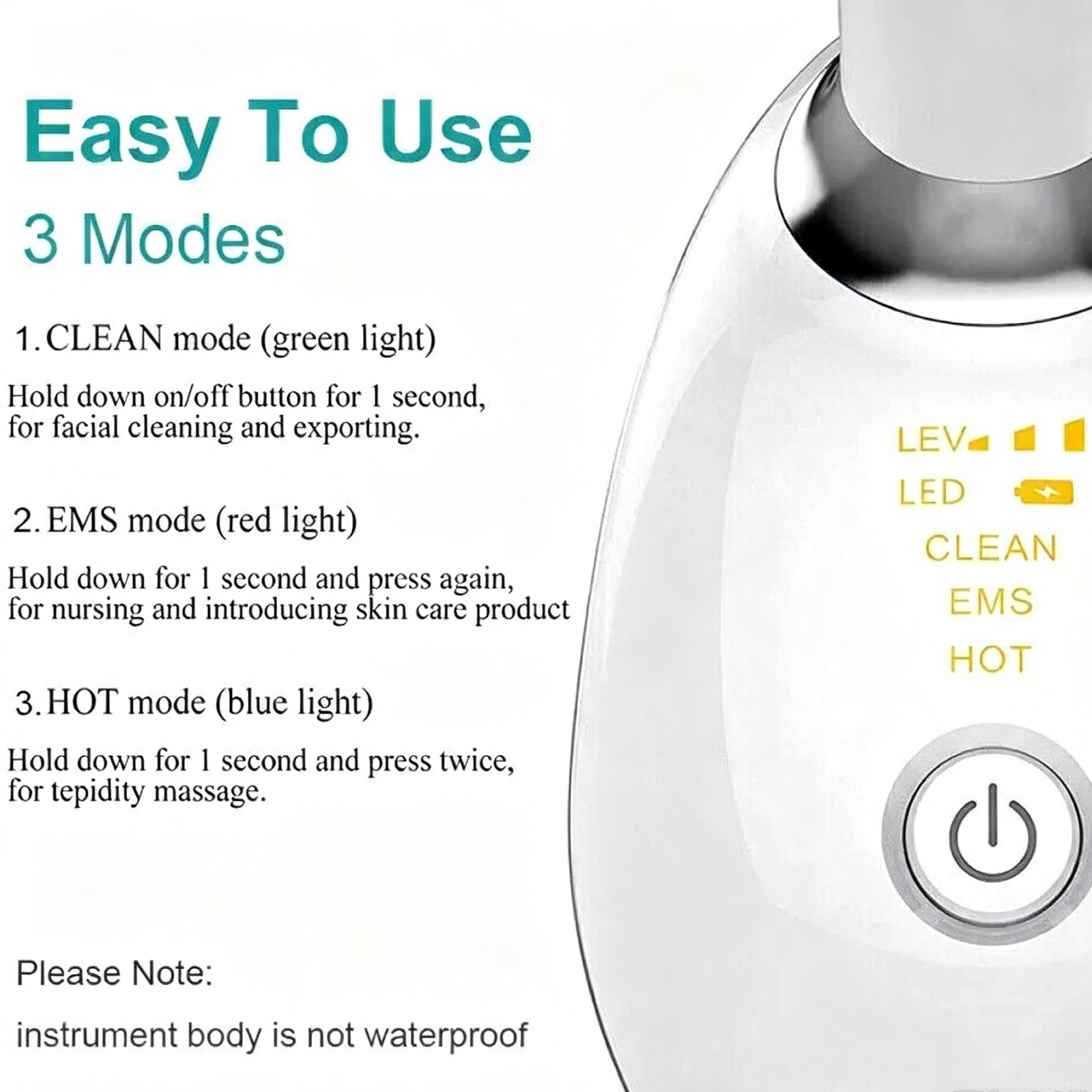 Rejuvenation Massager Neck Anti Wrinkle Face Beauty Device Skin Lifting Tighten White