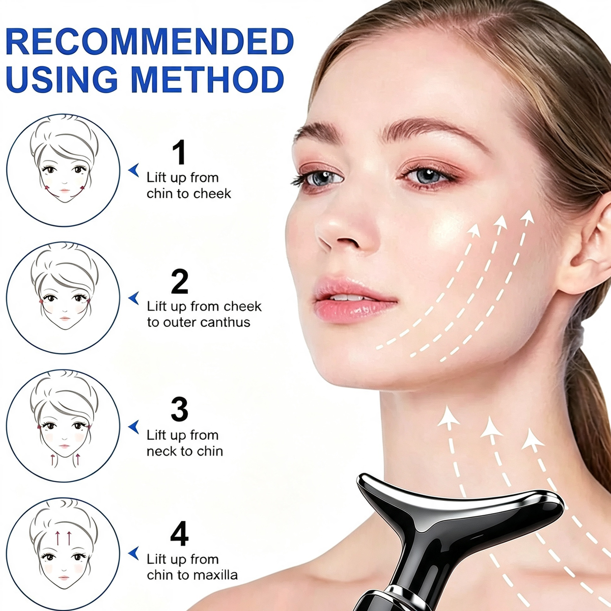 Rejuvenation Massager Neck Anti Wrinkle Face Beauty Device Skin Lifting Tighten Black