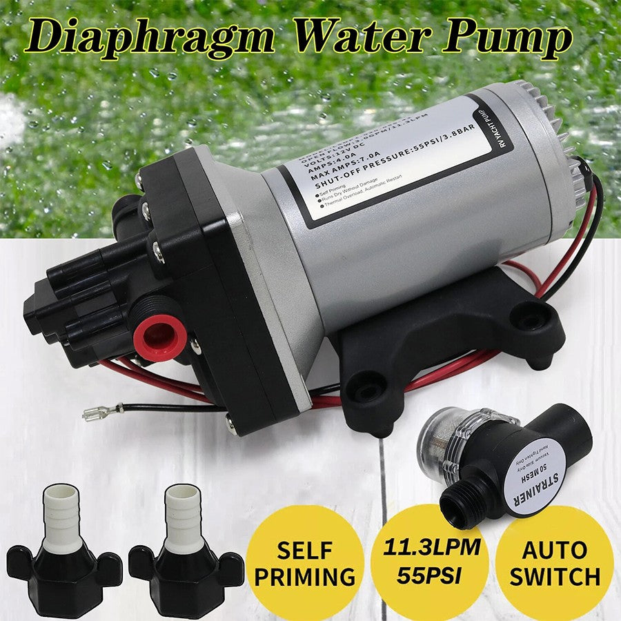 12v Replace SHURflo 4009 Water Pump &amp; Twist on Filter for Caravan Boat Marine AU
