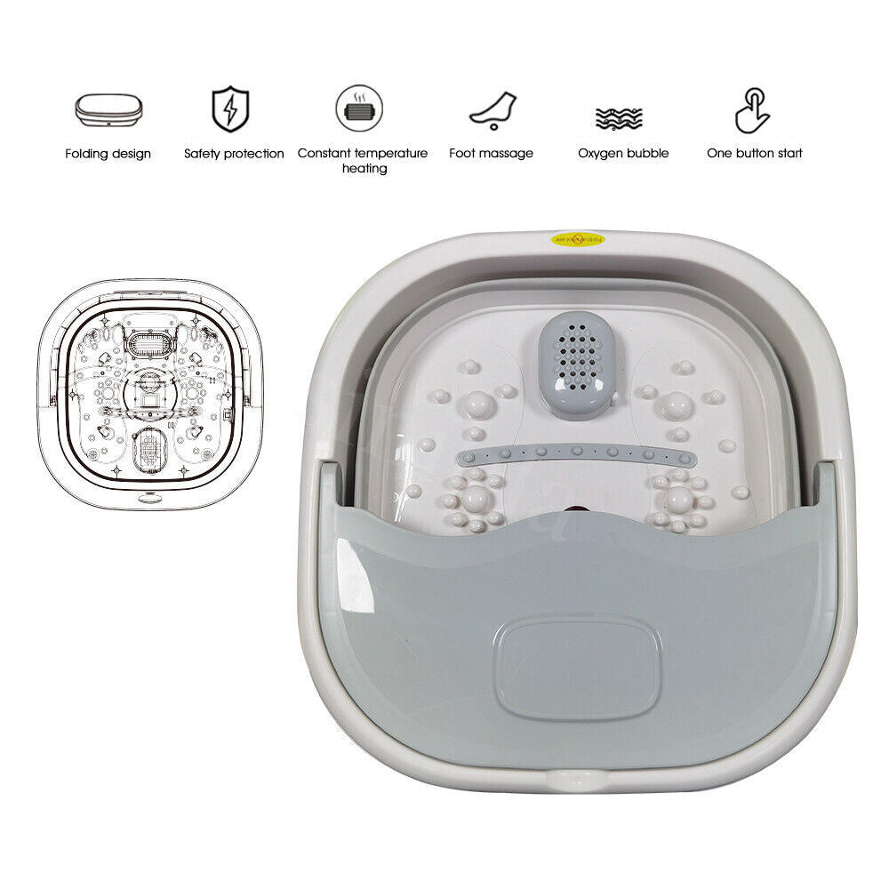 Electric Foot Spa Massager Footbath Pedicure Heat Soak Home Bath Tub Massage