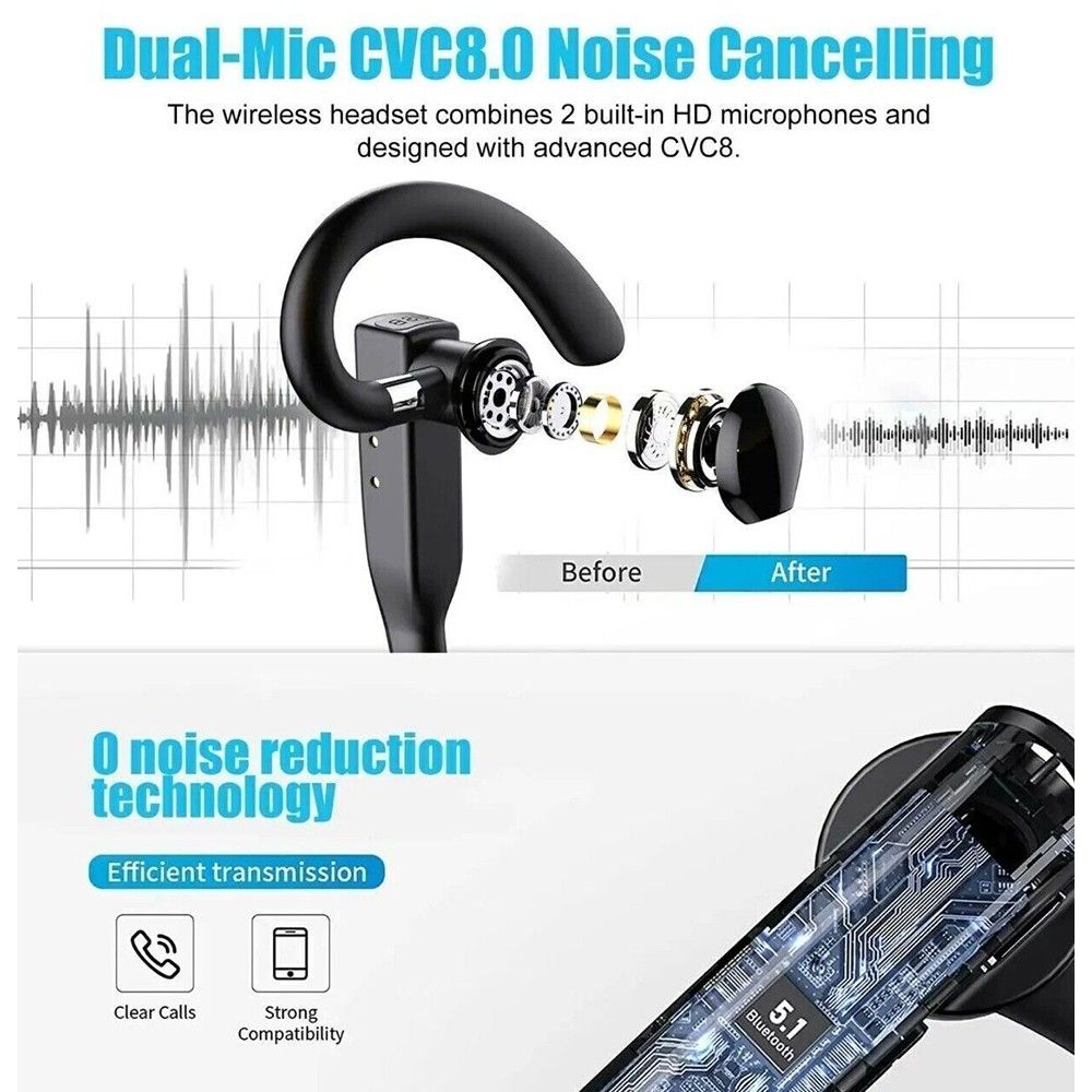 Bluetooth Wireless Headphones Business Trucker Handsfree Earpiece Headset Mic AU