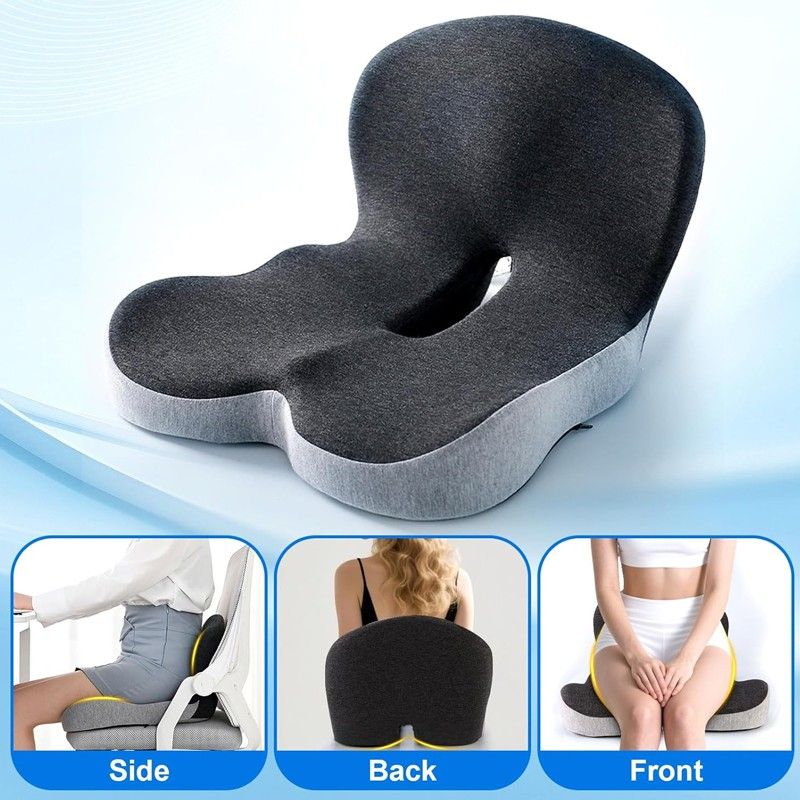 Memory Foam Seat Cushion Lumbar Support Ergonomic Back Support Office Car AAAAA