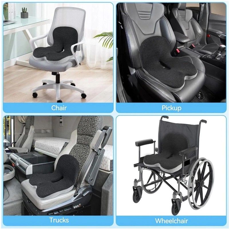 Memory Foam Seat Cushion Lumbar Support Ergonomic Back Support Office Car AAAAA