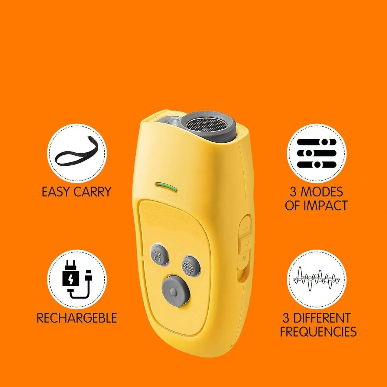Ultrasonic 3 in 1 Dog Barking Deterrent Devices, 3 Frequency Dog Training Yellow