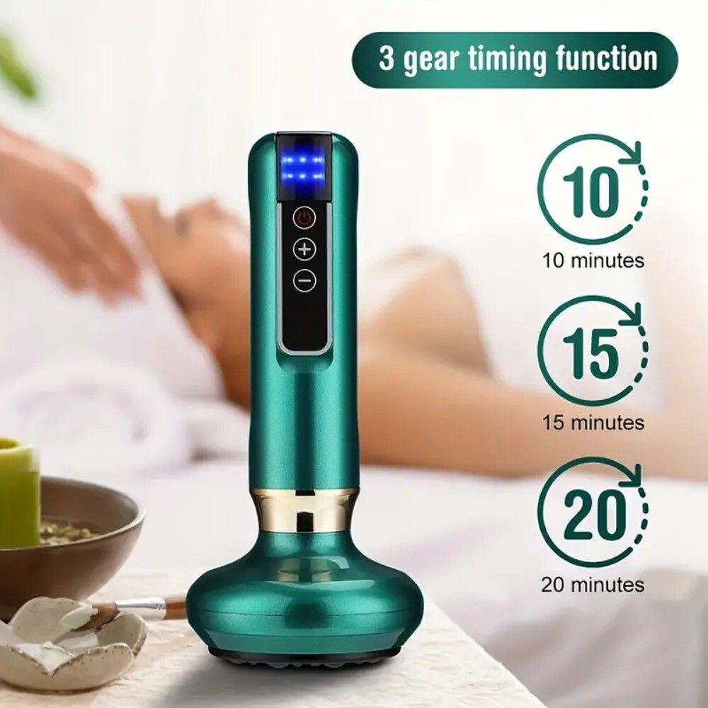 12 Levels Electric Cupping Massager Vacuum Suction GuaSha Anti Cellulite Beauty GREEN
