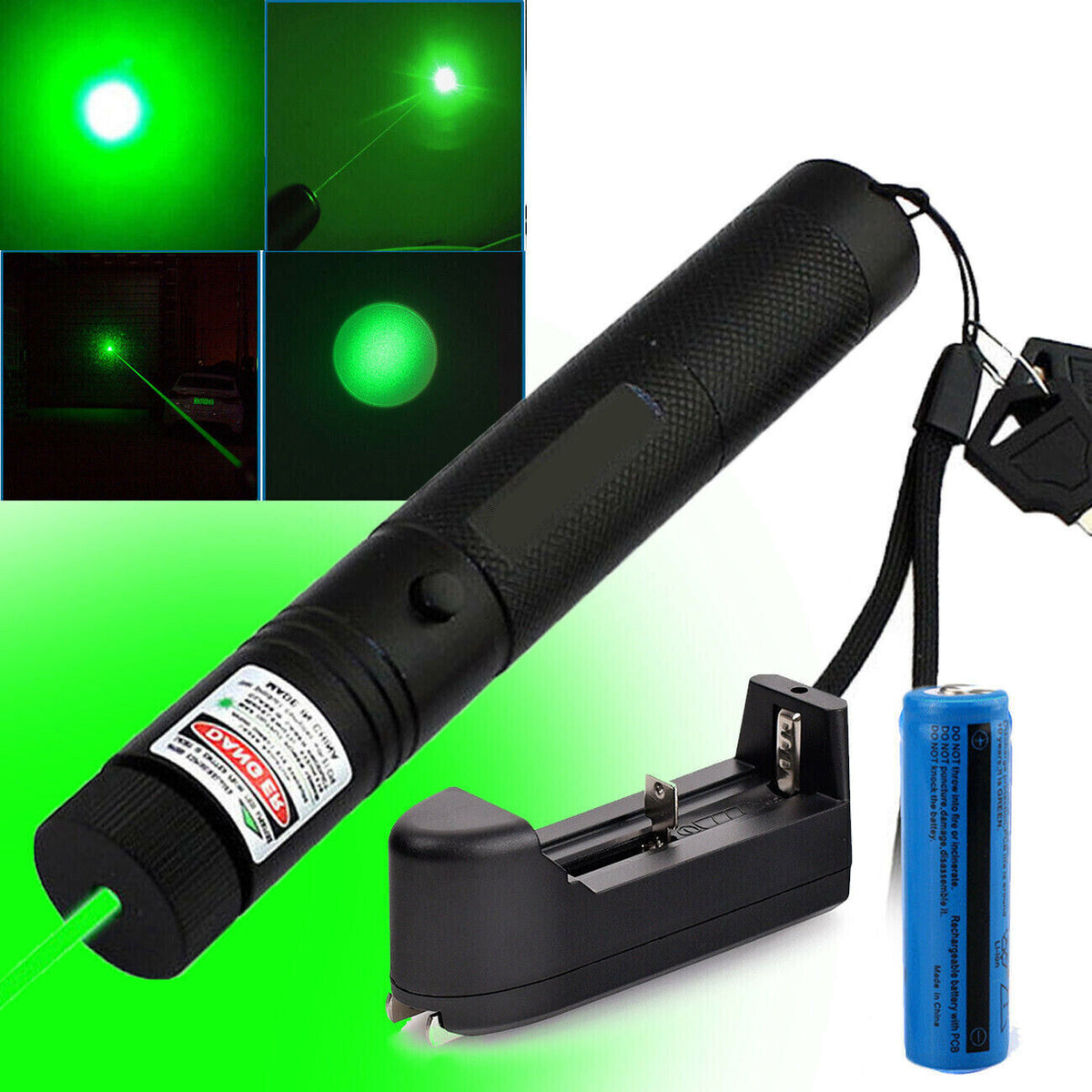 990Miles Rechargeable Green Laser Pointer Pen Light Astronomy Visible Beam Lazer