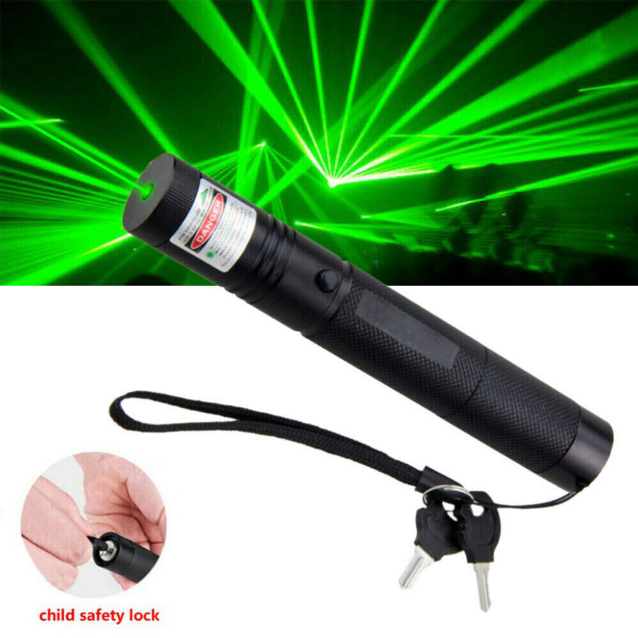 990Miles Rechargeable Green Laser Pointer Pen Light Astronomy Visible Beam Lazer