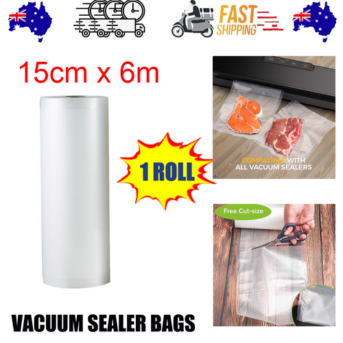 1ROLL 15CM Vacuum Sealer Bags Rolls Vaccum Food Saver Storage Seal 6M