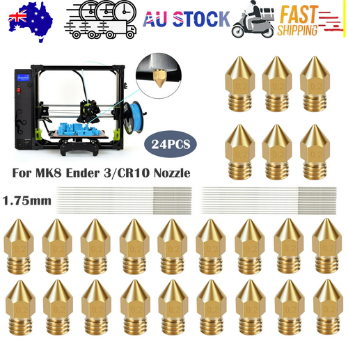 3D Printer 0.4mm Nozzle Throat &amp; 0.4mm Extruder Brass Nozzle Printer Head Set