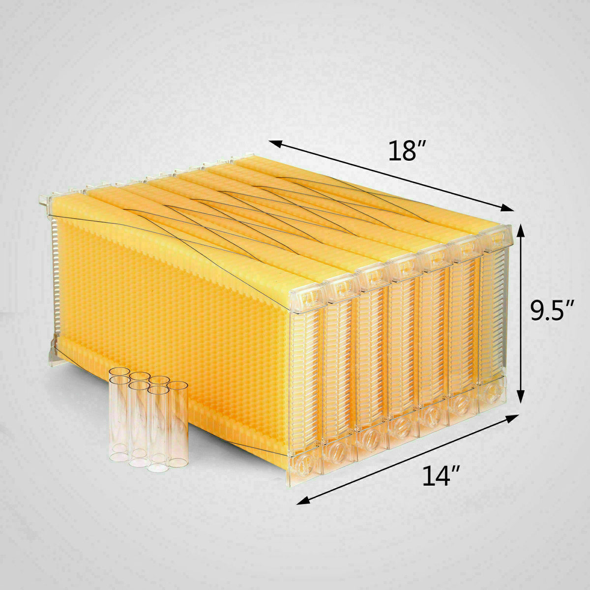 Neweast 7Pcs Flow Bee Comb Hive Frames For Wooden Beekeeping Beehive House