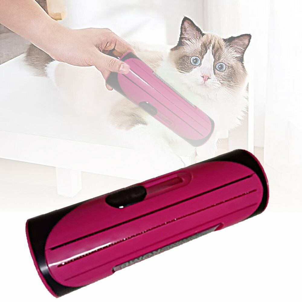 Pet Dog Cat Hair Fur Deshedding Shedding Trimmer Grooming Roll Comb Brush red