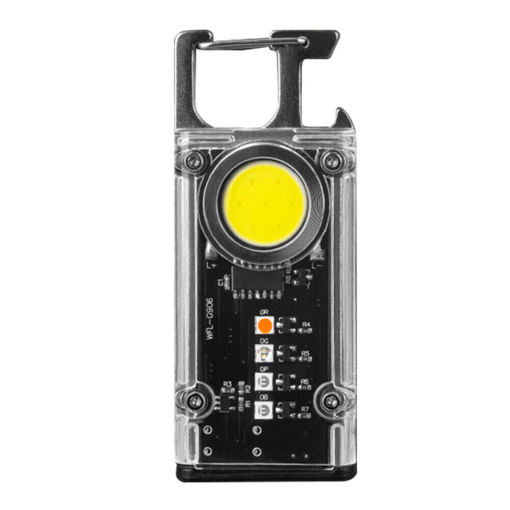 Mini Flashlight Keychain USB Rechargeable Cob Waterproof Portable Led Work Light