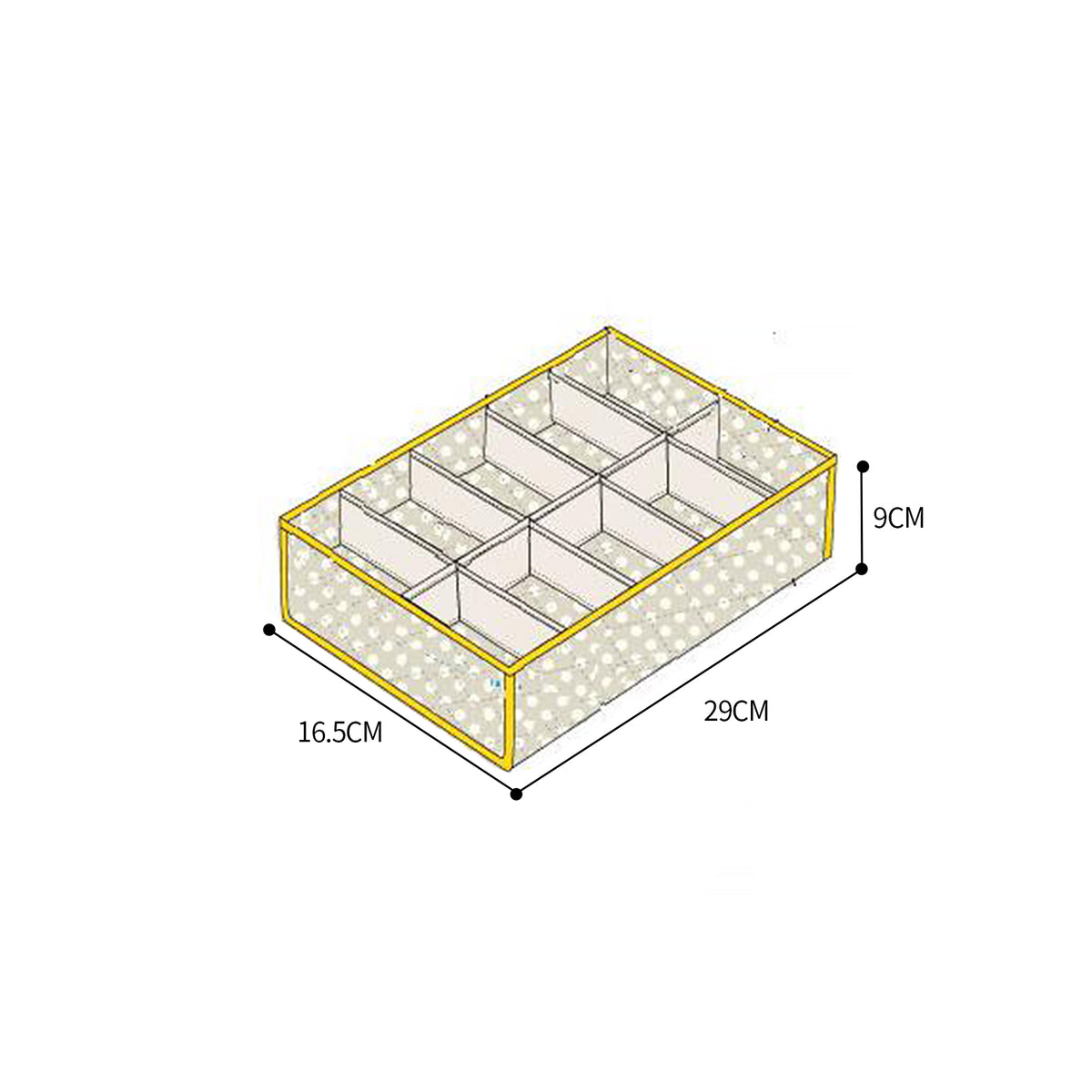 2Pcs 10 Grids Underwear Sock Panties Drawer Storage Bag Organizer Wardrobe Box